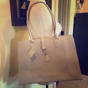 Light gray vinyl tote